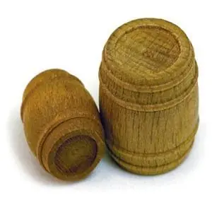 Fass, Walnuss, 17 x 15 mm, 6 Stück