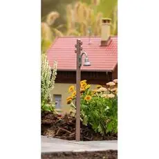 Holzmast mit Bogenleuchte, 2 Stück