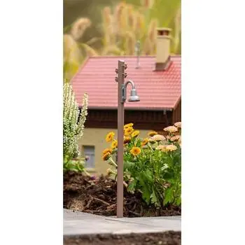 Holzmast mit Bogenleuchte, 2 Stück