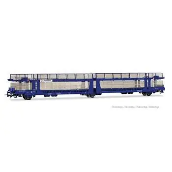 Transfesa, dreiachsiger Autotransporter, modernisierter Laeks 63C Hispanauto, blau, Ep. VI
