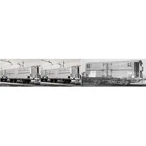 FS, 3-tlg Set 2-achs. Kühlwagen Hgb,Weiß mit rotenStreifen, UK-Fahrzeugbegrenzungslinie