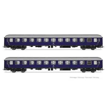 DB, 2er-Set, Couchette-Wagen Bcm 243, blaue Lackierung, Ep. IV