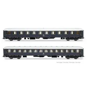 FS, 2er-Set, Rapido 904-905, UIC-X \'68 1. + 2. Klasse, MD50-Drehgestelle, grau mit rotem Streif