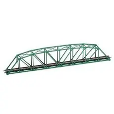 gebogene Fachwerkbrücke, eingleisig, dunkelgrün gebogene Fachwerkbrücke, eingleisig, dunkelgrün