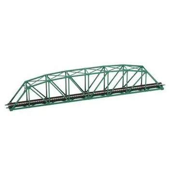 gebogene Fachwerkbrücke, eingleisig, dunkelgrün