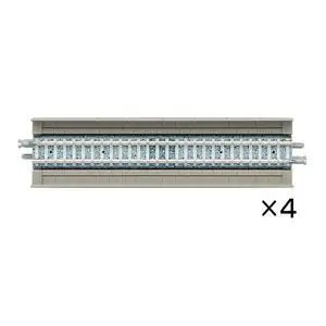4 Gleise, gerade, in Beton-Viaduktbettung, je 140 mm