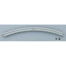 4 Gleise, gebogen, in Schotterbettung, 45°, r391 mm