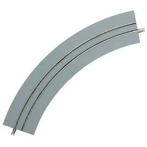 4 Tram-Gleise, gebogen, Mini Curved, mit breiten Betonbett *
