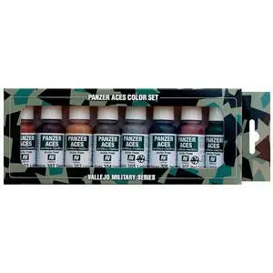 Farb-Set, Set 1 - Panzer - Rost, Ketten und Gummi, 8 x 17 ml *