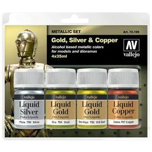 Farb-Set, Flüssiges Gold auf Alkoholbasis, 4 x 17 ml