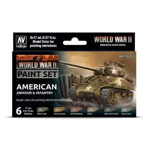Farb-Set, US-amerikanische Panzerung und Infanterie, WWII