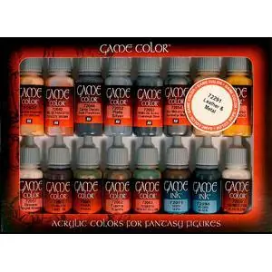 Farb-Set, Leder & Metall, 16 x 17 ml