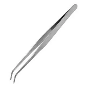 Pinzette, gebogen, 175 mm