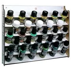 Wandregal für Modellbaufarben, Für 35/60 ml, 28 Fläschchen