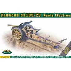 Italian 105/28 field cannon with rubberized wheels in 1:72