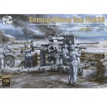 Deutsche 88-mm-Flak 36 mit 6 Besatzungsmitgliedern im Maßstab 1:35