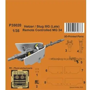 Hetzer / Stug IIIG (Late) Remote Controlled MG 34 1/35 in 1/35