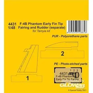 F-4B Phantom Early Fin Tip Fairing and Rudder (separate) in 1:48
