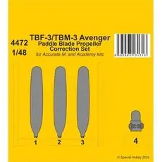 TBF-3/TBM-3 Avenger Paddle Blade Propeller Correction Set 1/48 for Accurate/Academy kits in 1:48