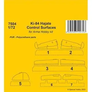 Ki-84 Hajate Control Surfaces 1/72  / for Arma Hobby kits in 1:72