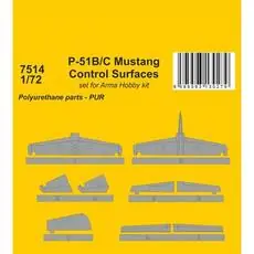 P-51B/C Mustang Control Surfaces 1/72 / for Arma Hobby kit in 1:72