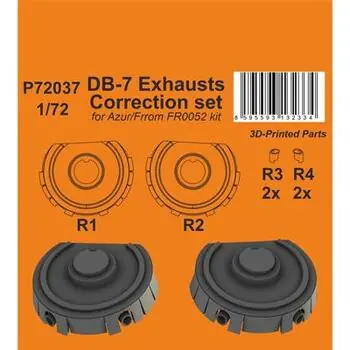 DB-7 Exhausts Correction set / for Azur/Frrom kit in 1:72