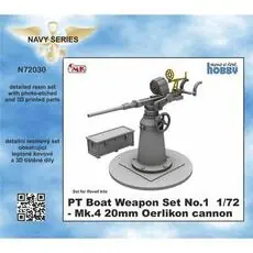 PT Boat Weapon Set No.1 - Mk.4 20mm Oerlikon cannon in 1:72