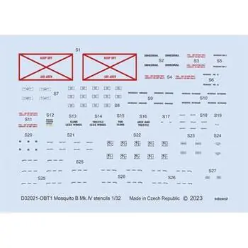 Mosquito B Mk.IV stencils 1/32 for HKM in 1:32