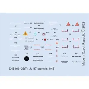 Ju 87 stencils for HASEGAWA/AIRFIX/ITALERI in 1:48