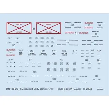 Mosquito B Mk.IV stencils for TAMIYA/REVELL in 1:48