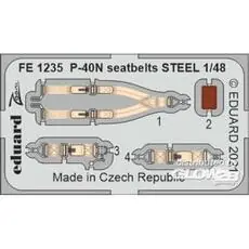 P-40N seatbelts STEEL, for ACADEMY in 1:48