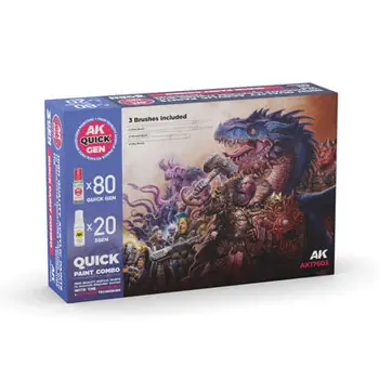 QUICK PAINT COMBO - 100 FARBEN (80 QUICK GEN + 20 3GEN + 3 GRATIS-PINSEL + 1 MEDIUM 18ML)
