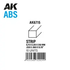 Streifen 0,75 x 2,00 x 350mm - ABS STRIP