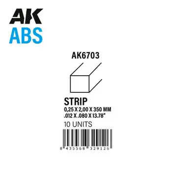 Streifen 0,25 x 2,00 x 350mm - ABS STRIP