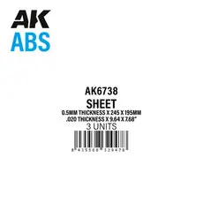 0,5 mm Dicke x 245 x 195 mm - ABS-PLATTE