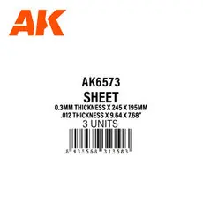 0,3 mm Dicke x 245 x 195 mm - STYROLPLATTE
