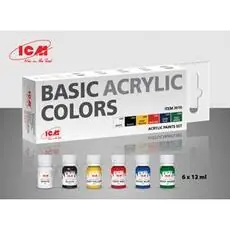 Acrylic paint set Basic acrylic colors 6 12 ml