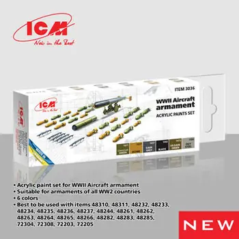 Acrylic paint set for WWII Aircraft armament 6 x 12 ml