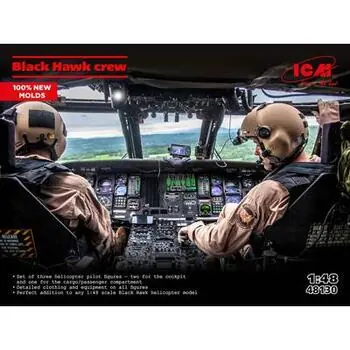 Black Hawk crew (3 figures) (100% new moulds) in 1:48