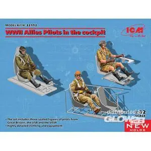 WWII Allies Pilots in the cockpit (British,Amarican,Soviet)(100%new molds) in 1:32