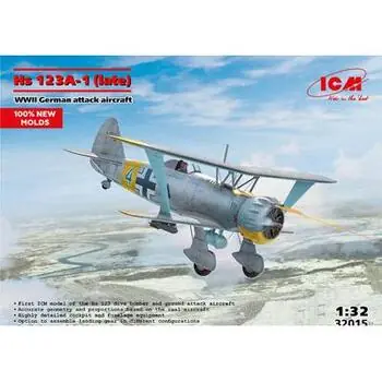 Hs 123A-1 (late), WWII German attack aircraft (100% new molds) in 1:32