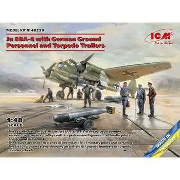 Ju 88A-4 with German Ground Personnel and Torpedo Trailers in 1:48