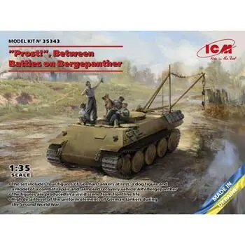 Prost!\"Between Battles on Bergepanther(WWII German Tankmen with Bergepanther in 1:35