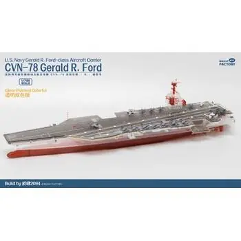 Klar lackierter, farbenfroher Flugzeugträger der Gerald R. Ford-Klasse der US Navy - USS Gerald R. Ford CVN-78 im Maßstab 1:700