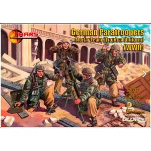 German Paratroopers Mortar Team (Tropical Uniform) WWII in 1:32