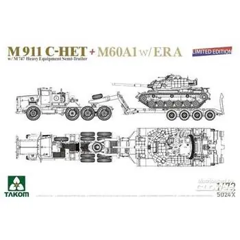 M911 C-HET mit M747 Schwerlast-Sattelauflieger + M60A1 mit ERA im Maßstab 1:72