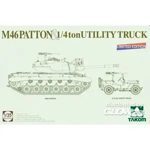 MEDIUM TANK M46  PATTON + 1/4 ton UTILITY TRUCK Limited Edition