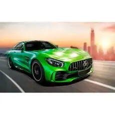 Build \'n Race Mercedes-AMG GT R, grün Auto-Bausatz mit Rückziehmotor für Kinder ab 4 *