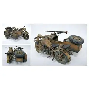 1:9 Deut.Militärmotorrad mit Seitenwagen