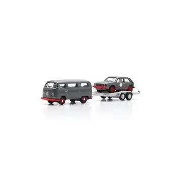 1:87 VW T2 Bus m.Anh. VW Golf I GTI